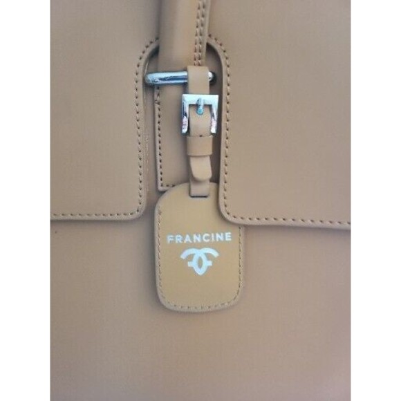 Francine Collection Tan Leather Laptop Brief Case Bag - Picture 2 of 14